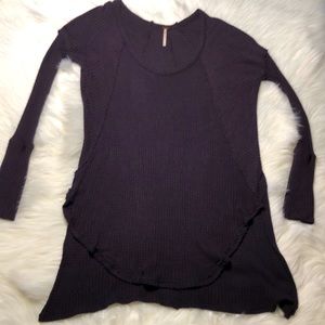 Free People Eggplant Waffle Weave Tunic